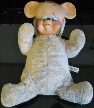 Vintage Knickerbocker Toy Company Pouting Bear Plush Toy 13 " - 1950 