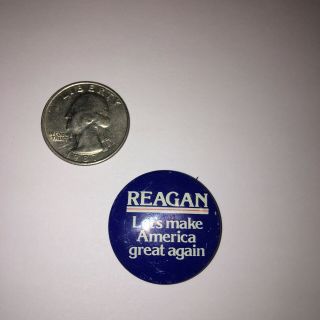 1980 Ronald Reagan Let’s Make America Great Again Republican Campaign Button Pin