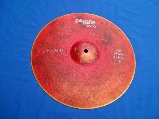 Vintage Paiste 2000 Color Sound 14 " Red Top Heavy Hi - Hat Cymbal Switzerland