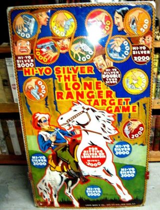 Vintage Hi - You Silver The Lone Ranger Target Game - Tin Litho By Marx.  1938
