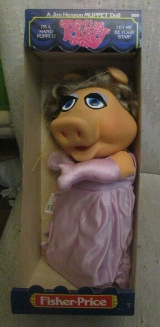 Jim Henson Miss Piggy Muppet Doll 855 Vintage Hand Puppet Fisher Price