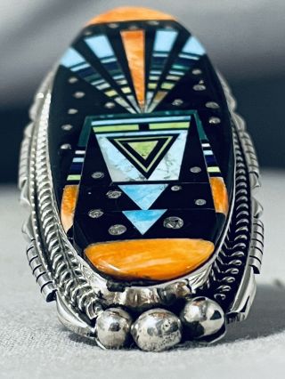 One Of The Biggest And Most Intricate Navajo Turquoise Sterling Silver Ring