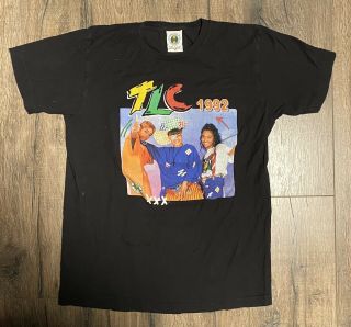 Vintage 1992 Tlc Cross Colours Rap Hip Hop Tee Shirt Medium