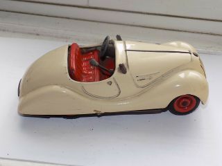 Vintage Schuco Tinplate Clockwork Wind Up Examico 4001 Car (cream)