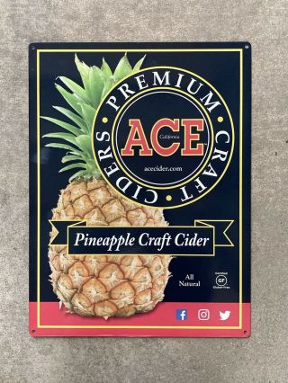 Ace Pineapple Cider Beer Metal Bar Tacker Craft Beer Sign Not Tin