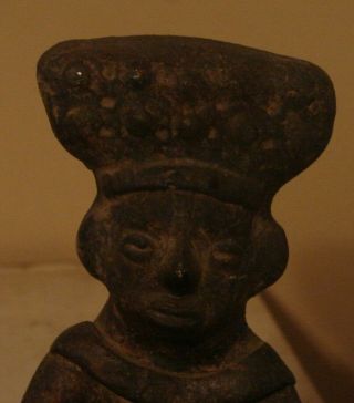 Ancient Artifact Aztec Mayan Tribe Clay Stone Sculpture Sitting Chief