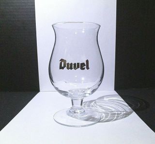 Duvel Belgium Brewery Beer Glass Stemmed Tulip Glass Goblet Belgium 6.  5 " Gold