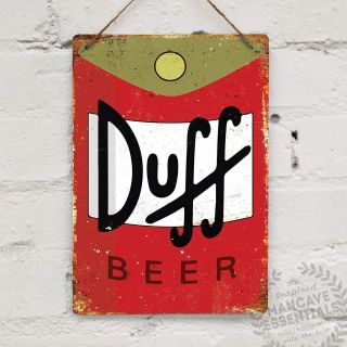 Duff Beer Vintage Rustic Tin Metal Sign 8 X 12 Inch