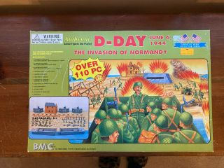 Bmc Toys Ww2 D - Day Plastic Army Men Boats Invasion Of Normandy 110pc Playset