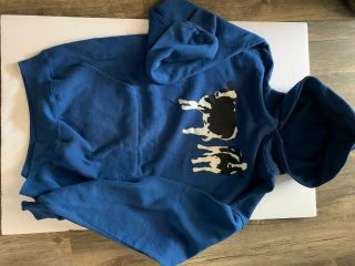 Vintage Pre Owned Woody Jackson Cow Hooded Sweatshirt Blue Size L 42 - 44 1981