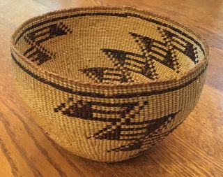 Vintage Medium Karuk / Hupa Indian Basket 4” X 5” X 7” - Early 1900’s