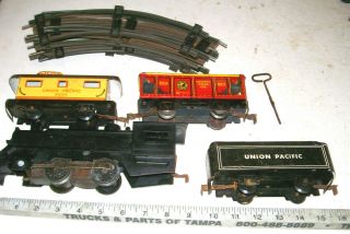 Vintage Marx 1950/1960 Complete Wind - Up Litho Tin Toy Train Set