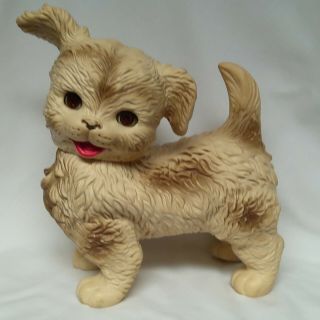 Vintage Rubber Squeak Toy Dog,  Open - Close Eyes,  Edward Mobley 1960 