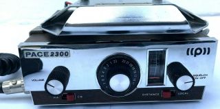 Vintage Pace 2300 Cb Radio With Microphone Antenna Lockable Bracket