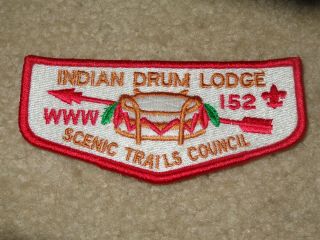 Boy Scout Indian Drum Oa 152 X In Mid Scenic Trails Michigan Council Flap Patch