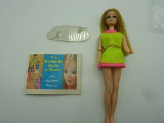 Vintage Topper Toys Dawn Doll Figure W/dress/stand Dawn/glori? 1970s 16