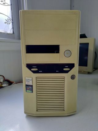 Vintage Retro At Computer Case Pc Desktop 386 486 With Power Supply 200w