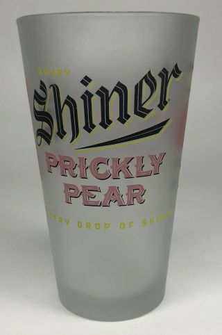 Shiner Beer Pint Glass Brew Shaker Prickly Peach 6 " Frosted Texas Usa Collect