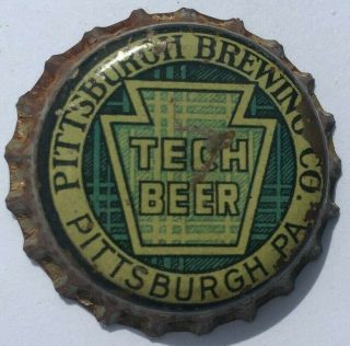 Tech Beer Bottle Cap; 1946 - 48; Pittsburgh,  Pa Tax Seal Keystone; Cork