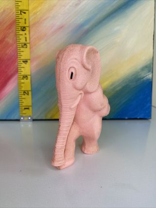 Vintage Celluloid Elephant Toy Figurine Pink Walking On Back Legs Made In Usa