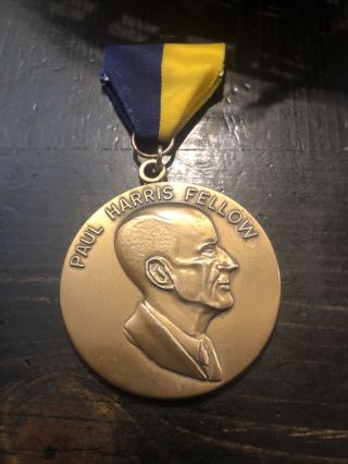 Vintage Ribbon Medal Pin Paul Harris Fellow Award Rotary International Service