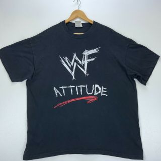 1998 Wf Attitude Come Get Some Vintage T - Shirt 2xl Black Wrestling Double Sided