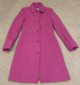 Vintage J.  Crew Lady Day Wool Coat Pink Sz 8t (tall)