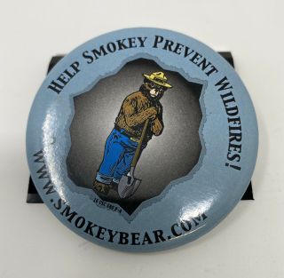 Smokey The Bear Pin Button " Help Smokey Prevent Wildfires " Hj6