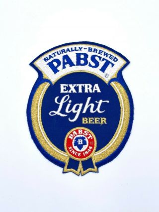 Pabst Extra Light Beer Patch - Large 9 " Vintage Pabst Patch Prb Blue Ribbon