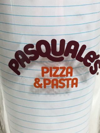 Vintage Pasquale’s Pizza & Pasta Glass Beer Pitcher 9.  25 Inches