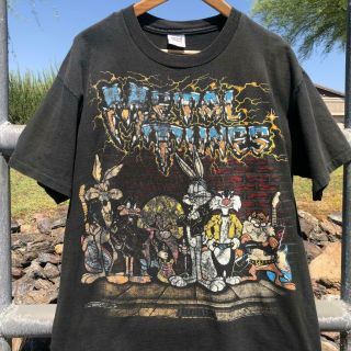 Rare Vtg 90s Anvil Looney Tunes Metal Tunes Cartoon Single Stitch T Shirt Xl