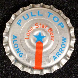 Lone Star Beer " Rip Cap " Texas Plastic Lined Bottle Cap San Antonio Crown