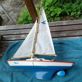 Vintage Pond Yacht Sail Boat Seifert - Boote Schutzmarke Germany Toy Wood Complete
