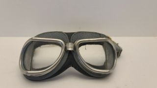 Vintage Aviator Racing Leather Climax Espana Goggles Collectible F24