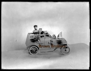 1910s Antique Toys Machine Gun & Military Vehicle Glass Photo Camera Negative 3