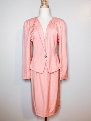 Vintage Christian Dior Skirt Suit In Pink.  Gently.  Size 10.