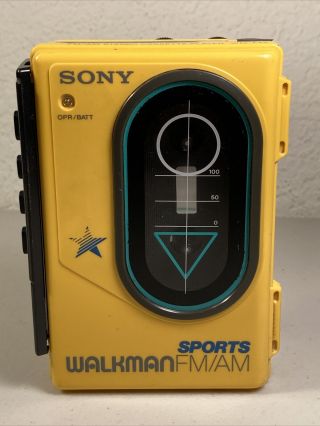 Vtg Sony Sports Walkman Wm - F45 Am/fm Cassette Player