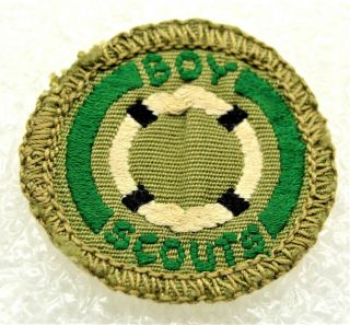 Life Preserver Boy Scout Rescuer Proficiency Badge White Back Troop Large $1