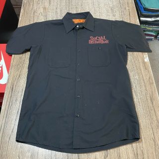 Red Kap Social Distortion Men’s Vintage 90’s Button Up Shirt Size M 19228