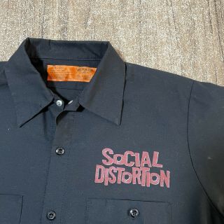 Red Kap Social Distortion Men’s Vintage 90’s Button Up Shirt Size M 19228 2