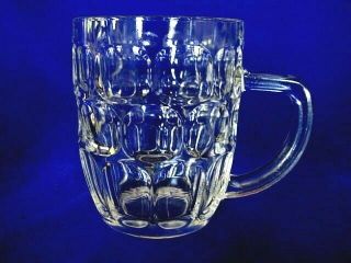 Collectible Quality Pressed Glass Thumbprint 20 Oz.  Tankard / Beer Stein / Mug