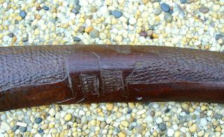 Authentic Australian Aboriginal Mulga Wood Boomerang with Kangaroo Etchings 76cm 2