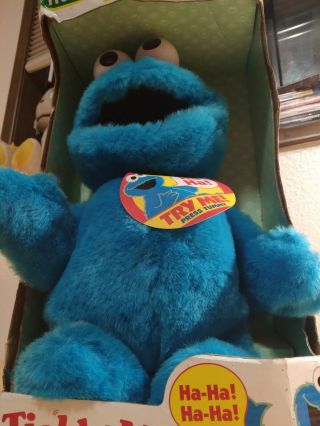 Vintage 1997 Tyco Tickle Me Cookie Monster Plush Doll Sesame Street