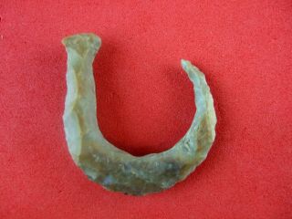 Indian Artifact 1 3/16 Inch Rare Missouri Flint Fish Hook Indian Arrowheads
