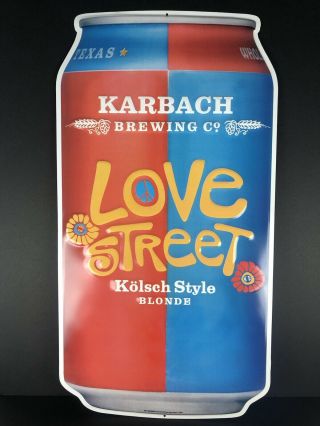 Karbach Brewing Texas Love Street Metal Tacker Sign Craft Beer Brewery