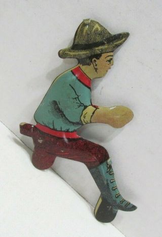 Vintage Tin Litho Driver Figure For Wind - Up Toy Tractor Or Bulldozer By Marx