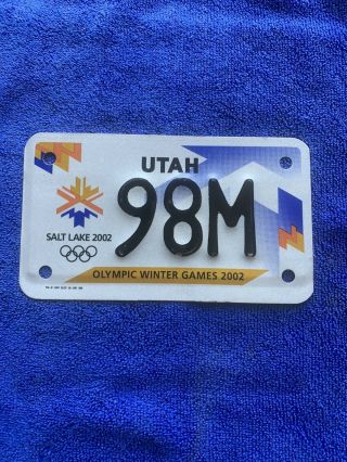 Utah 2002 Olympic Winter Games Motorcycle License Plate