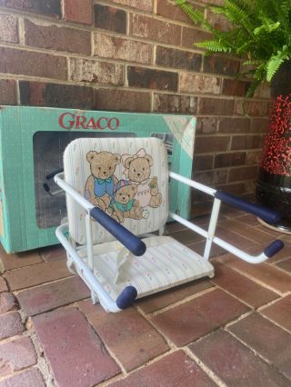 Vintage Graco Tot Loc Chair High Chair Booster Seat Baseball Bears