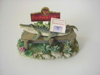 Budweiser Frogs " Alligator Frogs & Box Of Bud " Figurine - 1997 Anheuser Busch