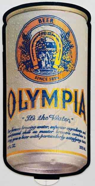 Olympia Beer Can Cardboard In Store Sign Vintage Made Usa Nos